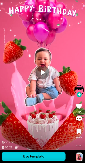 baby birthday capcut template